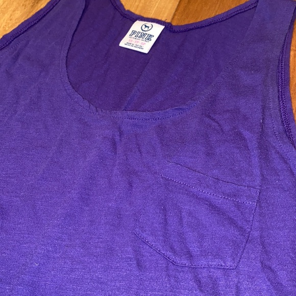 LIKE NEW~VICTORIAS SECRET PINK PURPLE TANK TOP~XS - Picture 2 of 4